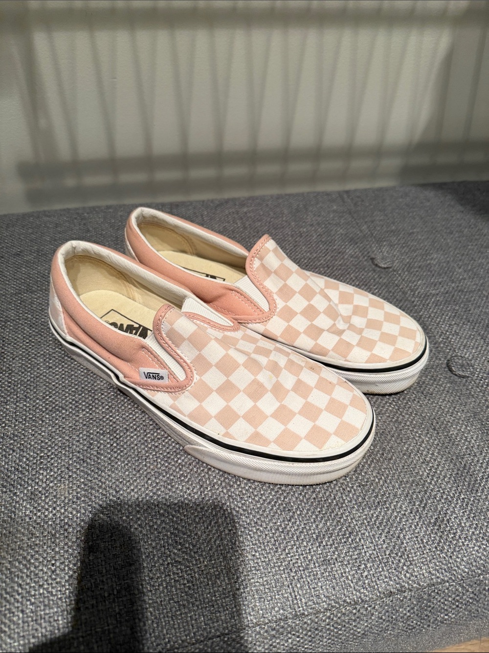 Vans Slip-On Checkerboard in Pink & White